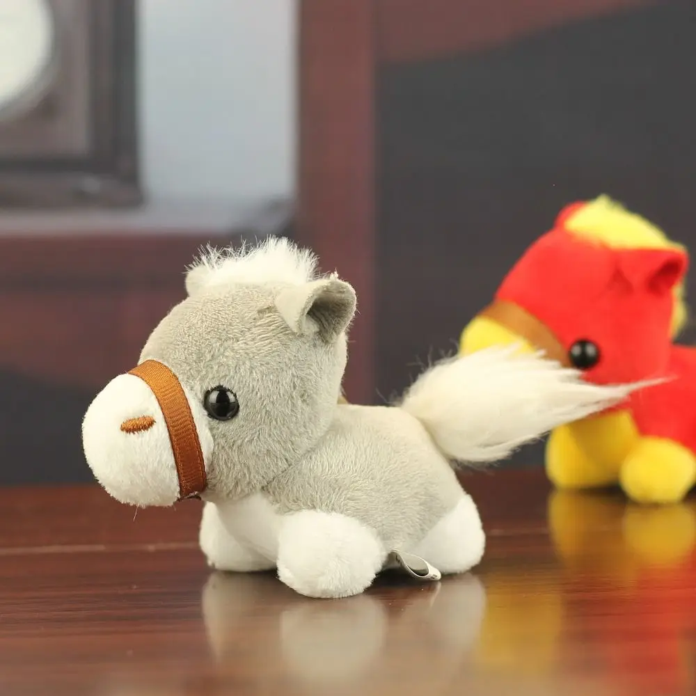 Mini cavalo de pelúcia chaveiro criativo mascote bonecas animais de pelúcia chaveiro kawaii fofo cavalo boneca pingente decoração do carro