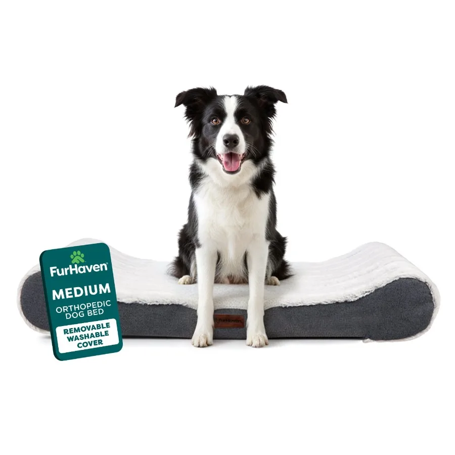 Luxe Orthopedic Contour Dog Bed for Large Breeds - Comfortable Support for Dogs Up to 38 lbs Ideal for Relaxation and Joint Rel