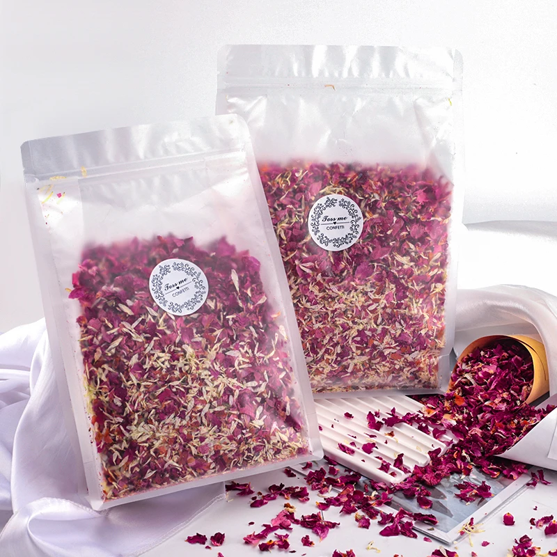 

E2 Natural Dried Flower Rose Petals for Weddings Bridal Shower Eco-friendly Biodegradable Confetti Table Decoration DIY Gifts