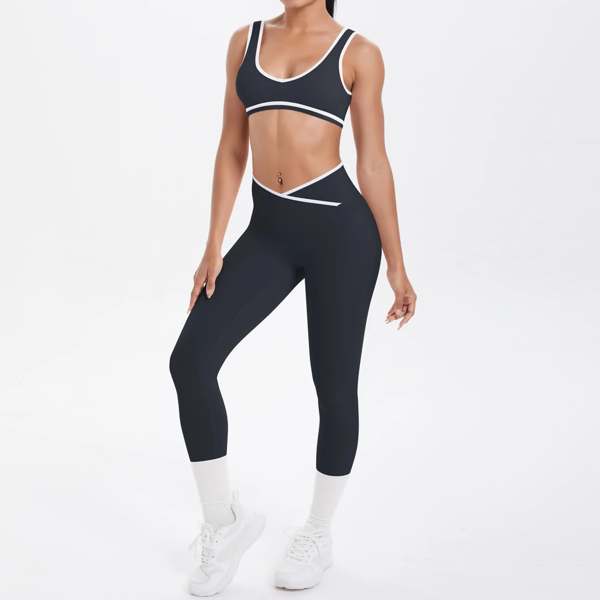 Damen-Sport-BH, Yoga-Hosen-Set, schnell trocknende Leggings, Fitness, Sport, Sommer, Yoga-Top, Push-Up, hoch taillierte Yoga-Sport-Leggings – Detail 9