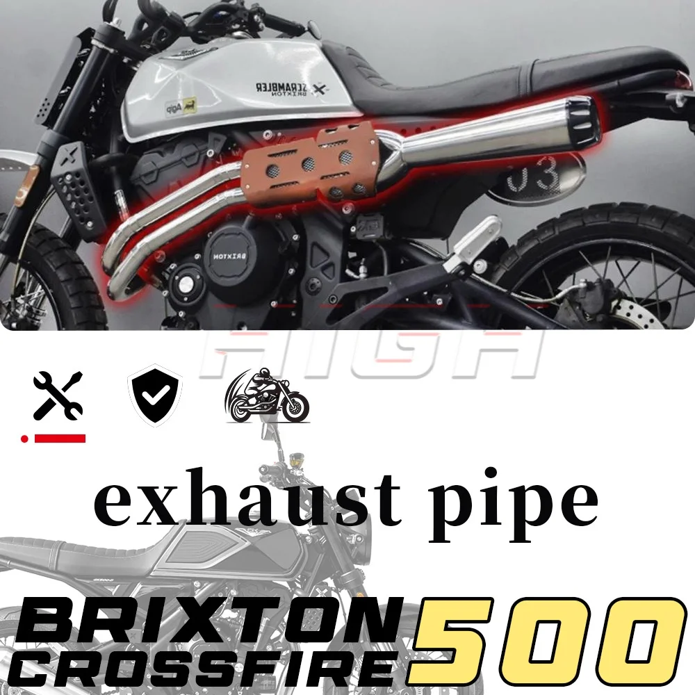 FOR BRIXTON CSFIRE 500 GK 500 Modified right-side dual-outlet high-mounted exhaust pipe