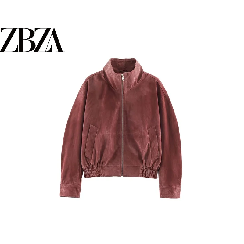 Loose Pilot Jacket Stand Collar Commuter Style Women's Fashion Outerwear Polyester Fiber Autumn Season No Brand