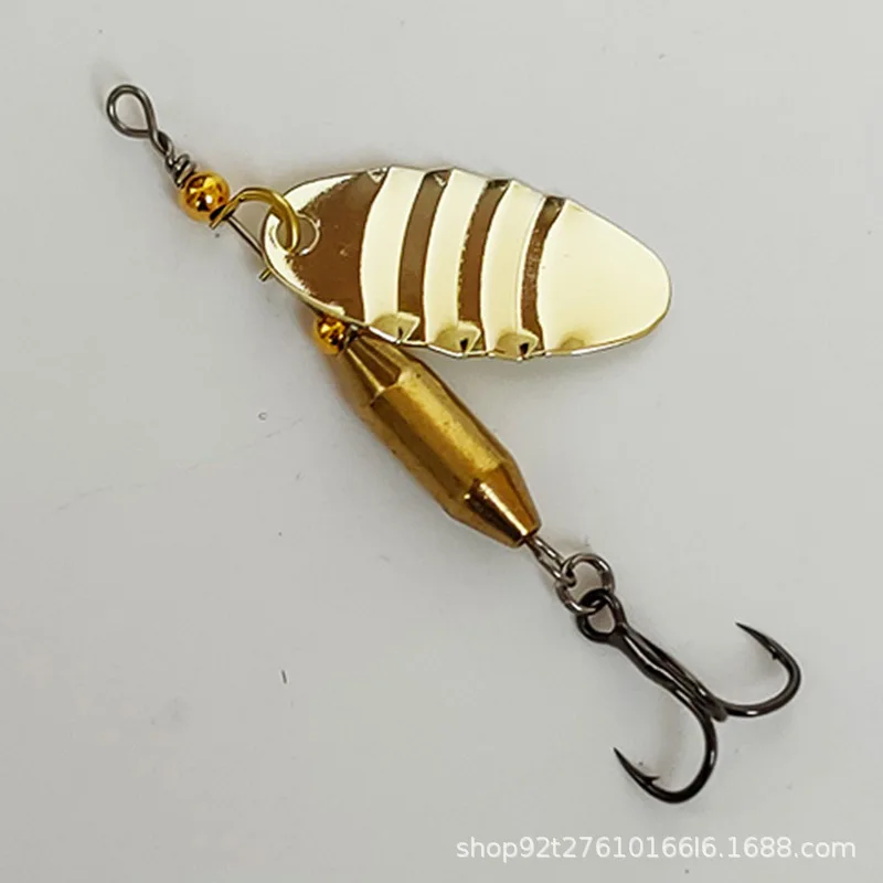 2 قطعة 9-37 جرام المعادن الشظية الدورية الترتر ملعقة إغراء سبينر الصيد الطعم الثابت مع ريشة خطاف ثلاثي الصيد سمك السلمون المرقط جثم بايك #6