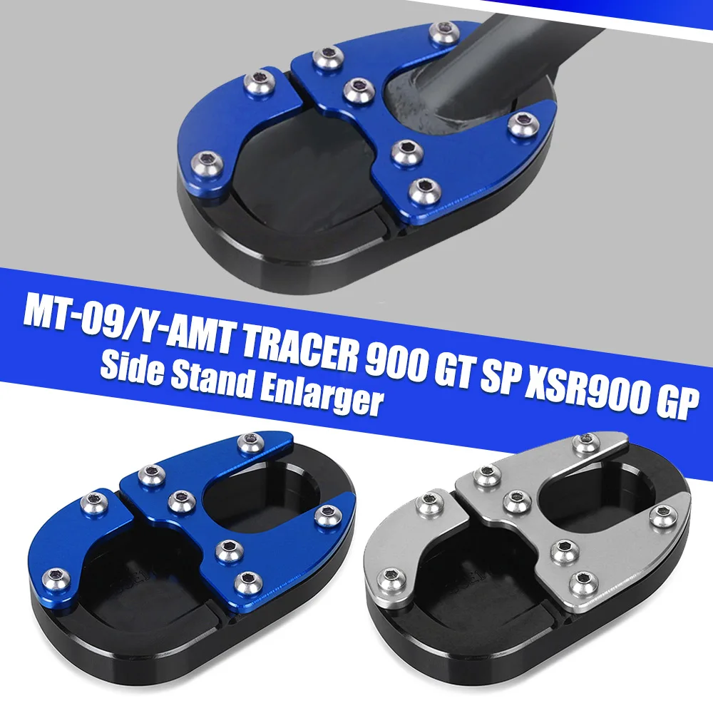 

For Yamaha MT-09/Y-AMT Tracer 900 GT SP XSR900 GP 2013-2026 Motorcycle CNC Kickstand Foot Side Stand Enlarge Extension Plate Pad