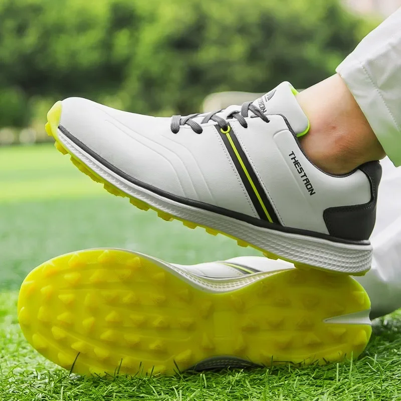 Golf Sneakers Men Waterproof Golfer Sport Shoes Women's Golf Non Slip Golfing Shoes Outdoors Golf Turf Comfortable Walking Shoes