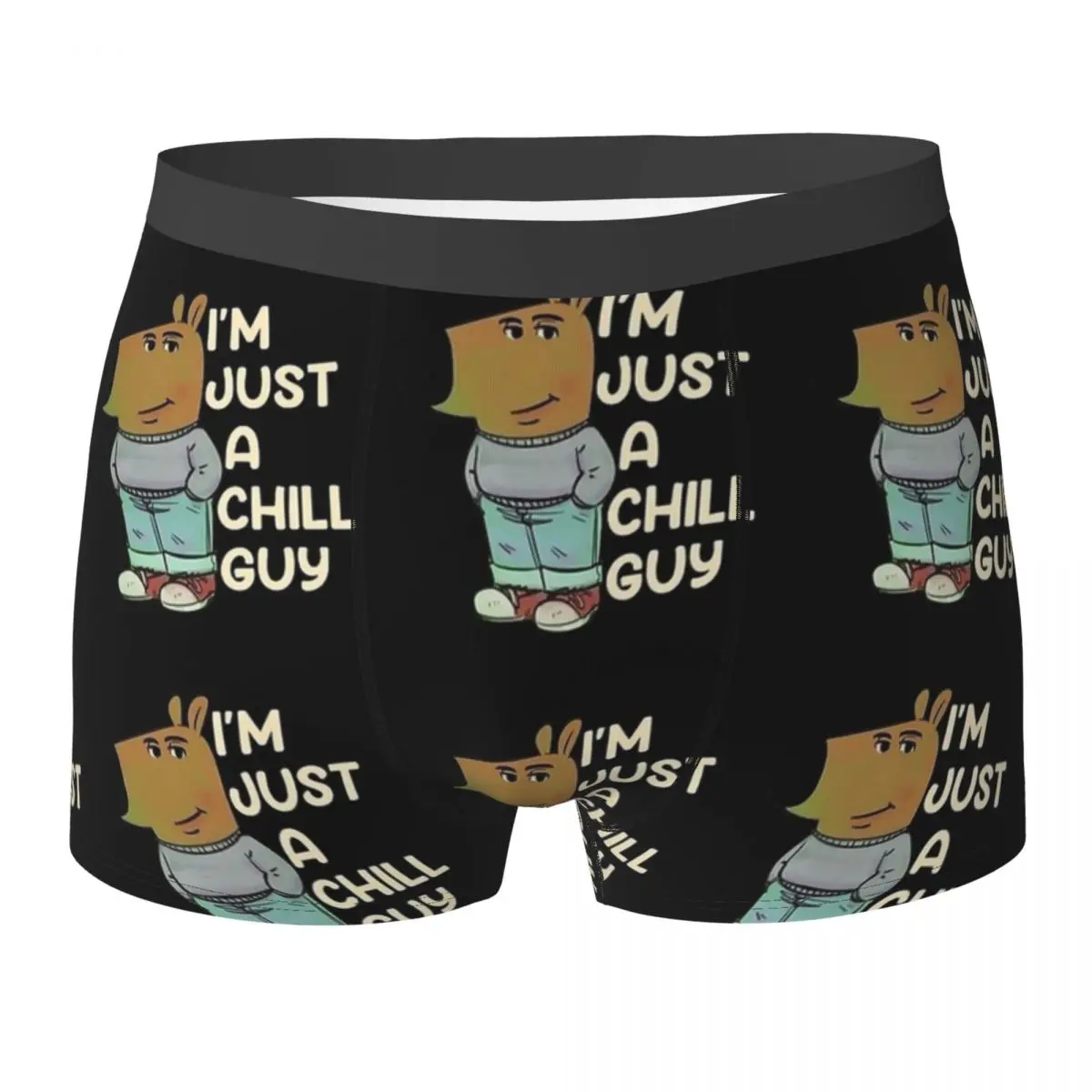 

Нижнее белье I'm Just A Chill Guy, рождественские забавные шорты-боксеры с мемами на заказ, популярные мужские трусы, дышащие трусы-боксеры, подарок