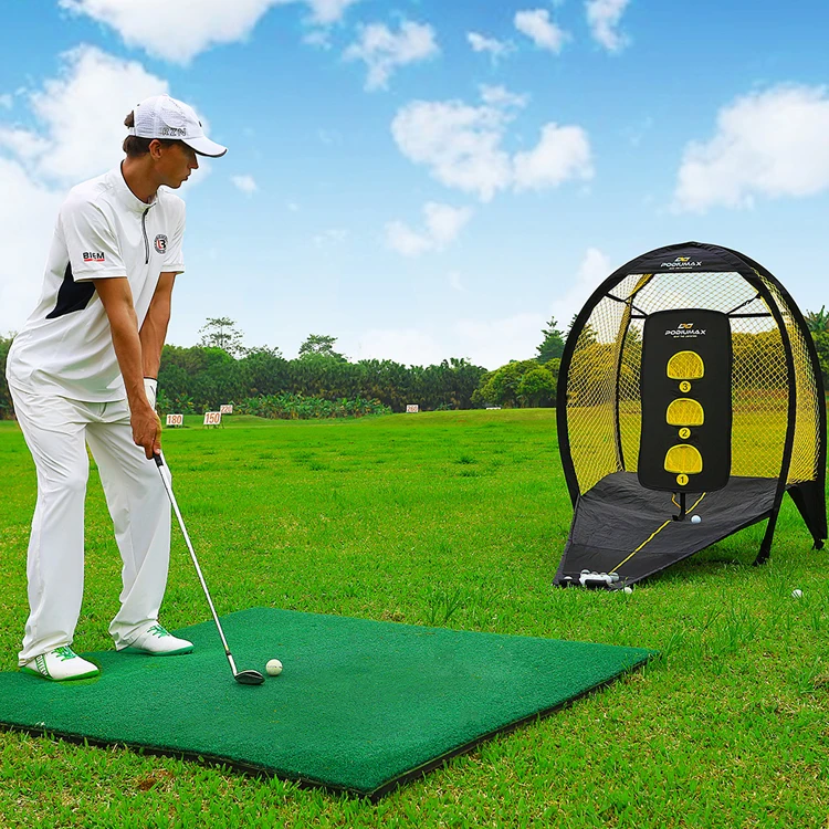 4-in-1 Automatic Ball Return Pop up Golf Chipping Net Indoor/Outdoor Backyard & Batting Cage for Training for Home Use