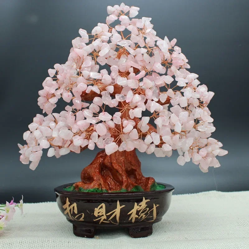 

Crystal Money Tree Bonsai Style Feng Shui for Wealth Luck Home Office Decor Birthday Gift Wealthy and Lucky Tree with Pot Base