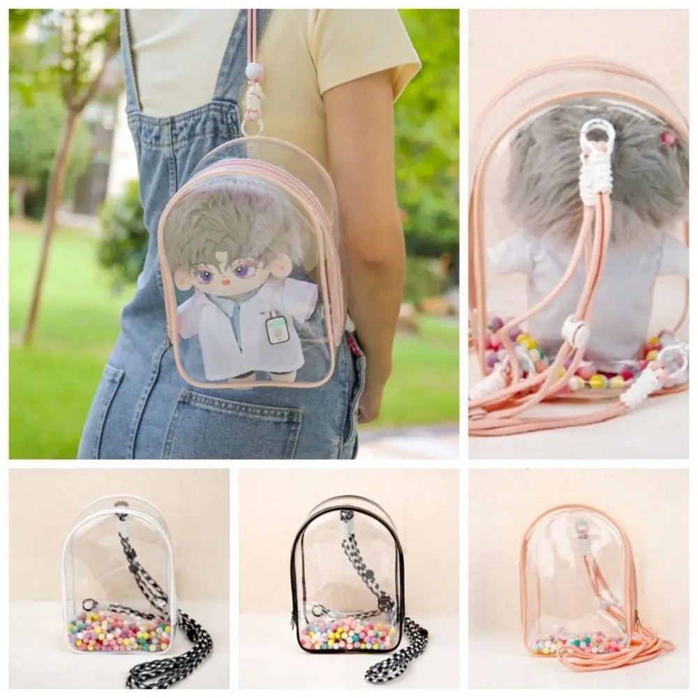 Multicolor Clear Outdoor Doll Bag Backpack Lanyard Clear Bags Doll Thicken Storage Pouch Thicken Transparent