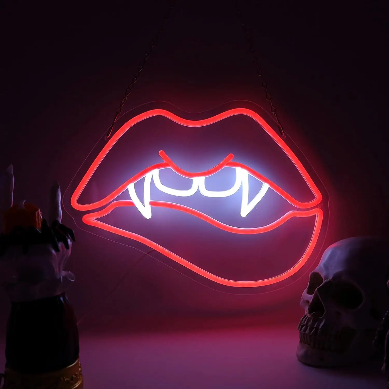 

Неоновая вывеска «Когти вампира» с USB-подсветкой, регулируемая LED-лампа для спальни, бара, декораций на тему вампиров и ужасов, подарок на день рождения
