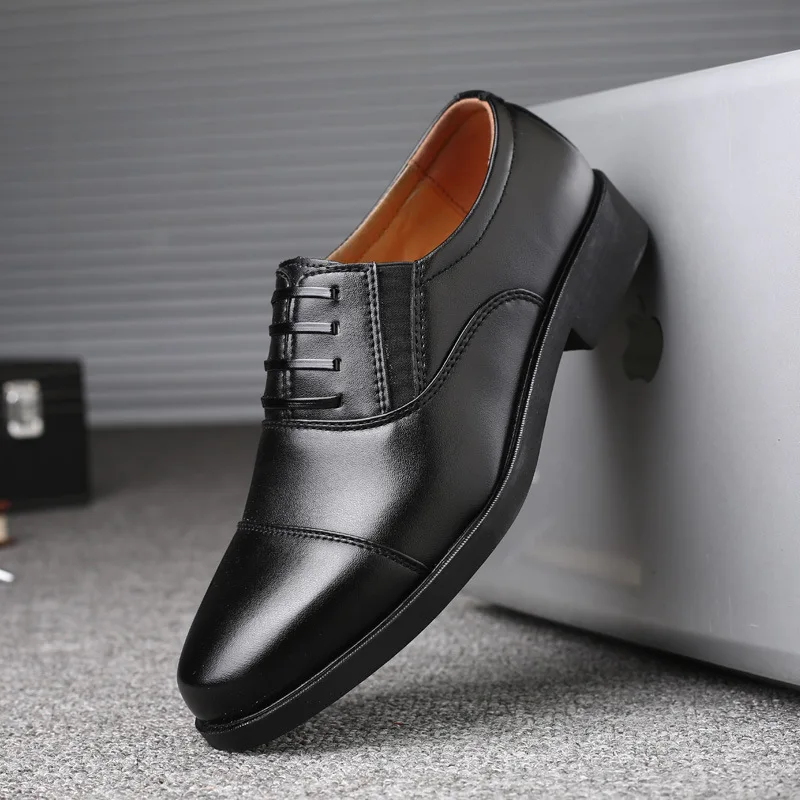 Men Classic Dress Shoes Formal Oxfords Business Office Wedding Shoes Wear Elegant Casual Leather Zapatos Brock Men Flat Shoes