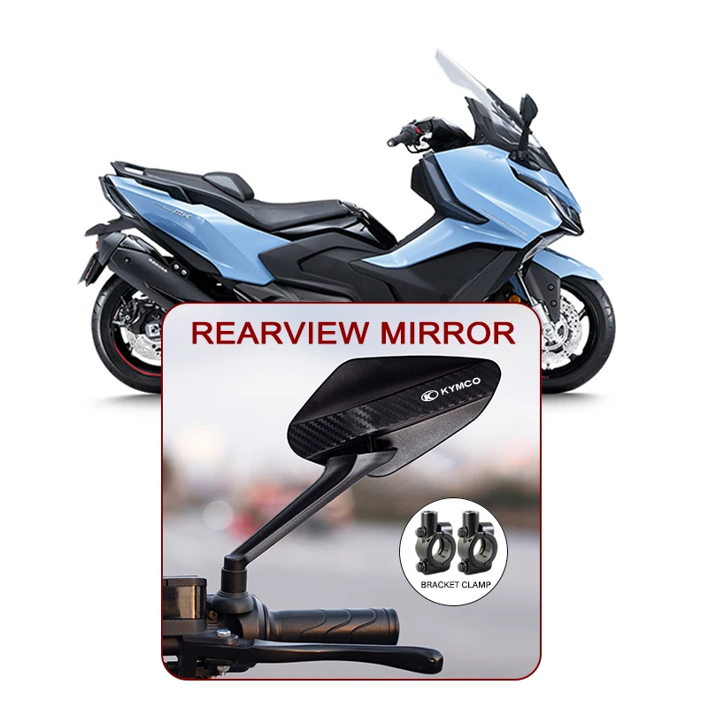 Rearview Mirror Adjustable Carbon Fiber Motorcycle Convex Mirrors 8mm For KYMCO Xciting 250 300 400 AK550 CT250 CT300 DOWNTOWN