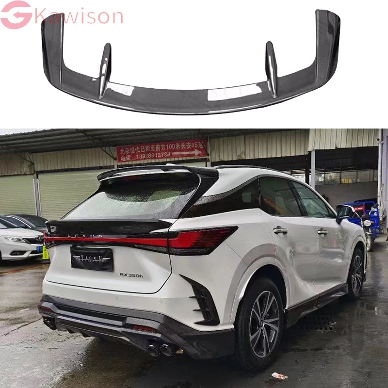 

For Lexus RX 350 450 500 Car Spoiler Decoration Black Carbon Fiber Trunk Lid Roof TRD Tail 2023 24 Accessories Modification FRP