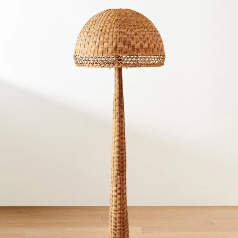 Lámpara de seta Simple y creativa, lámpara de pie de viento silenciosa de seda japonesa, lámpara para sala de estar, villa, vestíbulo de hotel