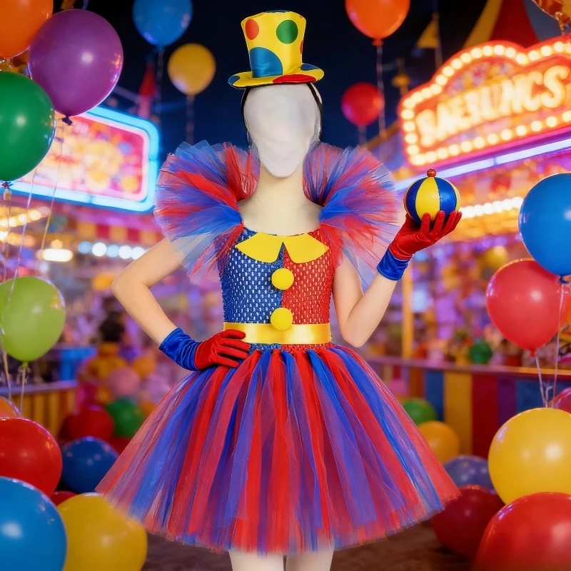 

The Amazing Digital Circus Caine Girl's Dress Princess Tutu Costume for Kids Cosplay Party