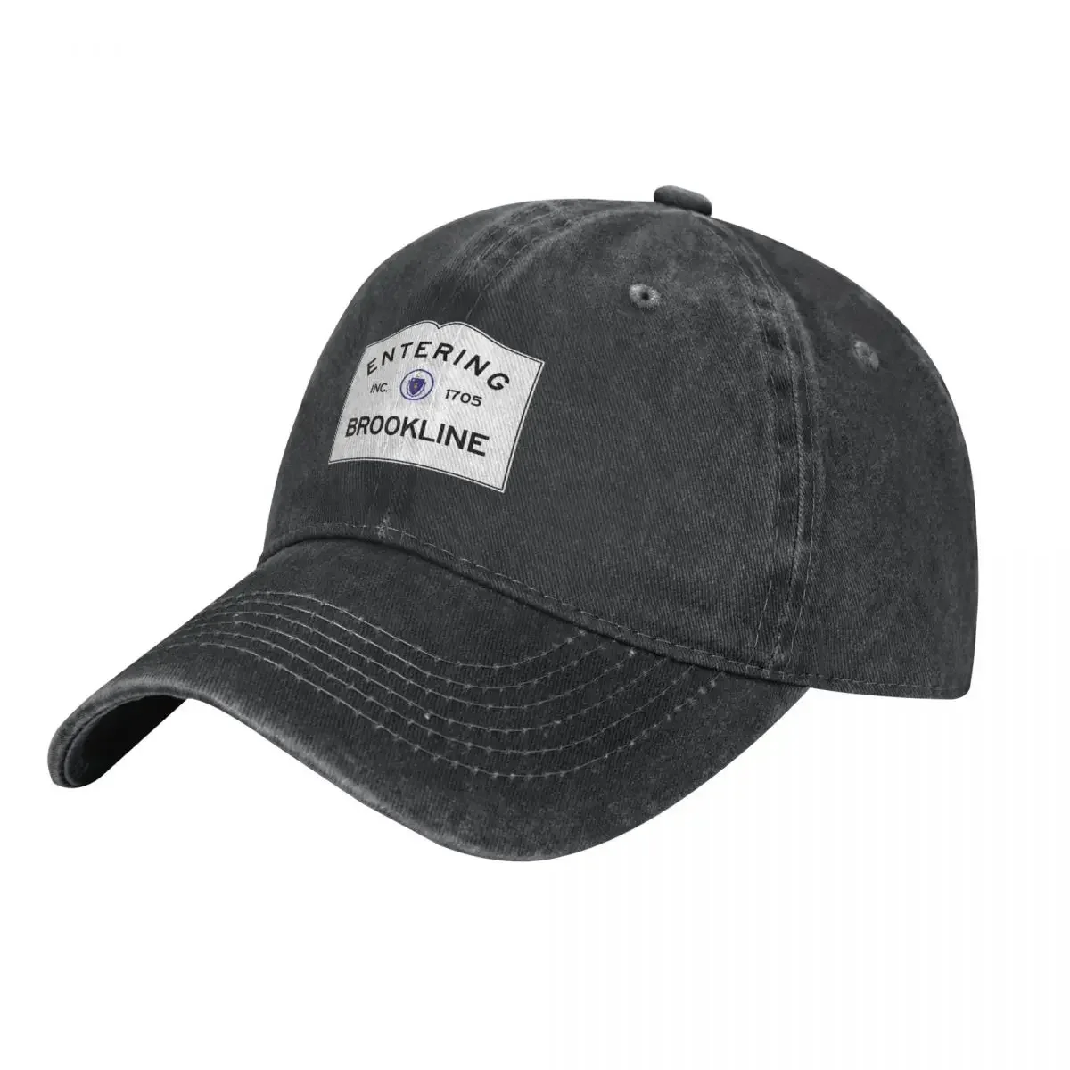 Entering Brookline Massachusetts - Commonwealth of Massachusetts road sign Cowboy Hat Hood Designer Man Women's