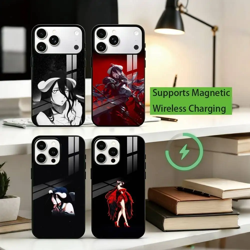 A-Anime Overlord Albedo Phone Case For iPhone17,16,15,14,13,12,11 Plus,Pro Supports Magnetic Wireless Charging