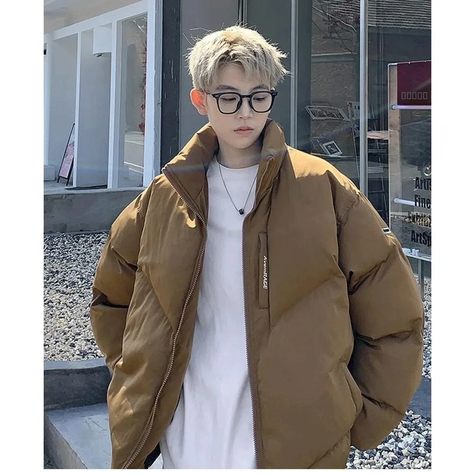 

Мужское корейское пальто Thiened Bread Sle Jaet, зимнее теплое хлопковое пальто, верхняя одежда, одинаковые модные городские повседневные пальто для пар