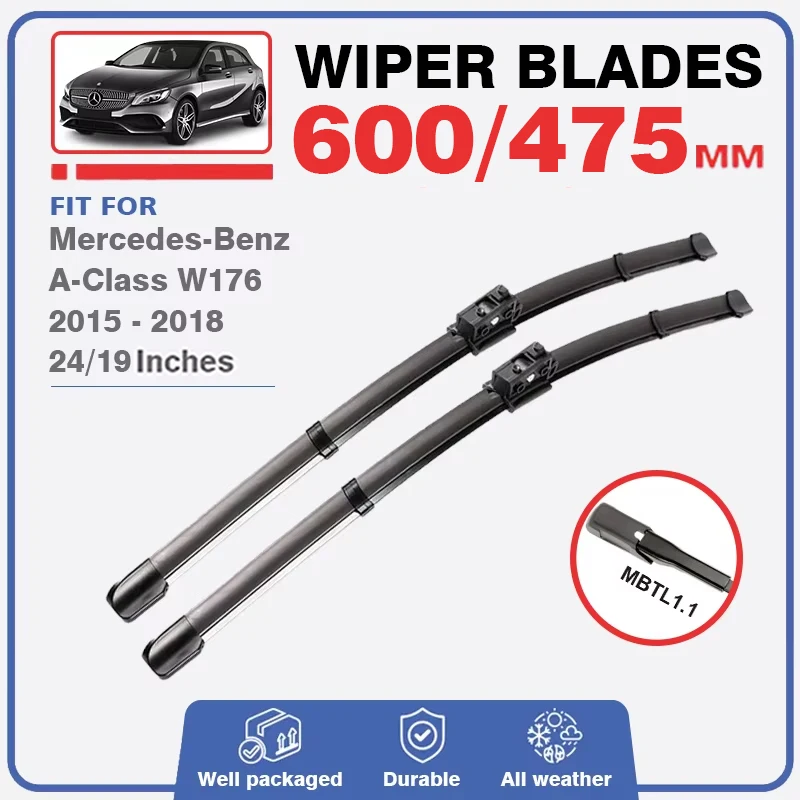 Car Wiper Blades for Mercedes Benz A Class W176 2015 2016 2017 2018 A Klasse A160 A200 A180 A45 Accessories Windshield Window