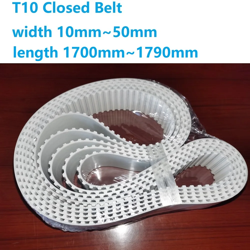 

170Teeth T10 Polyurethane Transmission Conveyor Timing Belt Closed Belt Loop Belt Steel Cord width 15mm/20mm/25mm/30mm/40mm/50mm