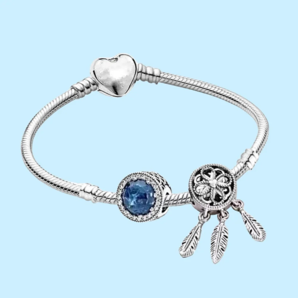 HEIßER 925 Sterling Silber Spirituelle Traumfänger Armbänder Set Modeschmuck Fit 2024 Neue