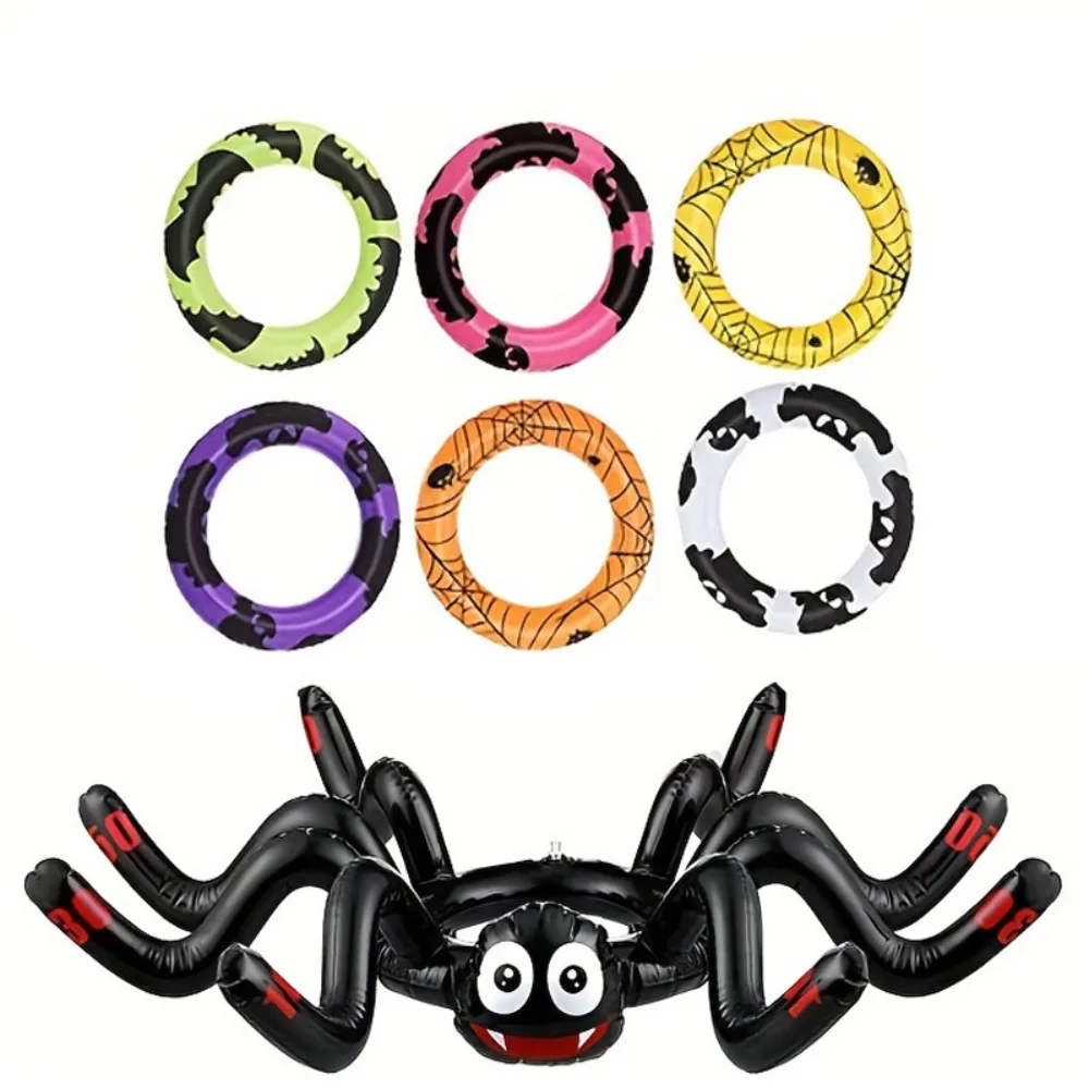 1 Juego de sombrero de araña inflable para Halloween, juego circular para Halloween, Festival de fantasmas, broma, fiesta de carnaval, escuela, regalos de guardería