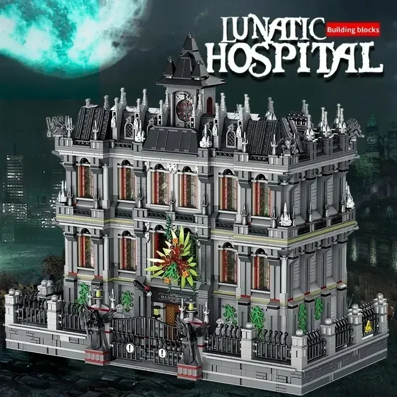 Creative Expert MOC PanlosBricks 613002 Lunatic Hospital Psychiatric Ward Model 7527PCS Building Blocks Brick Toy for Kids Gift