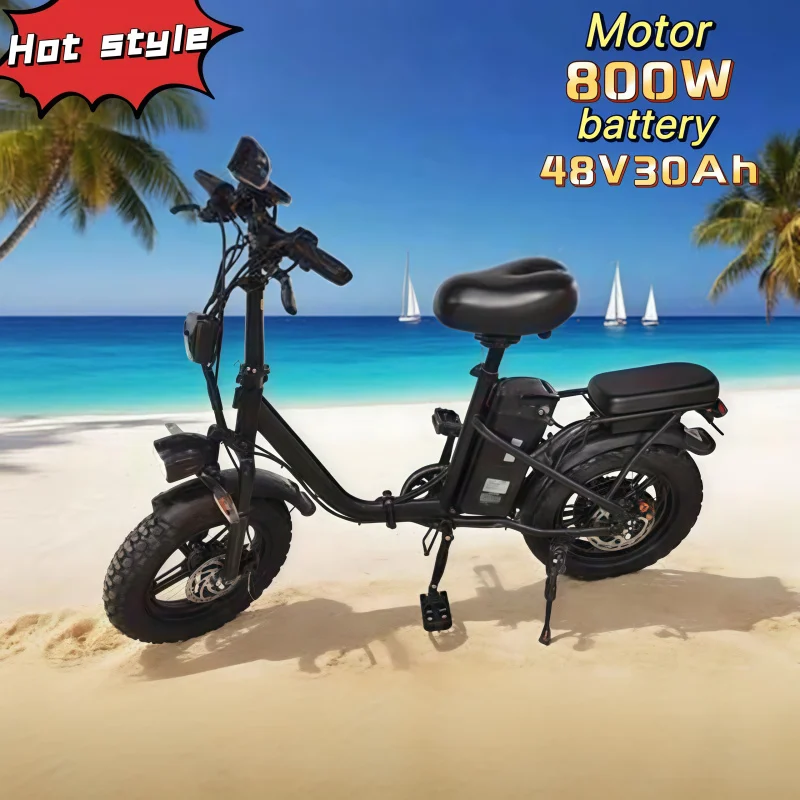 

16 inches Folding ebike urban transportation casual moped 800W motor 48V30AH energy-saving battery
