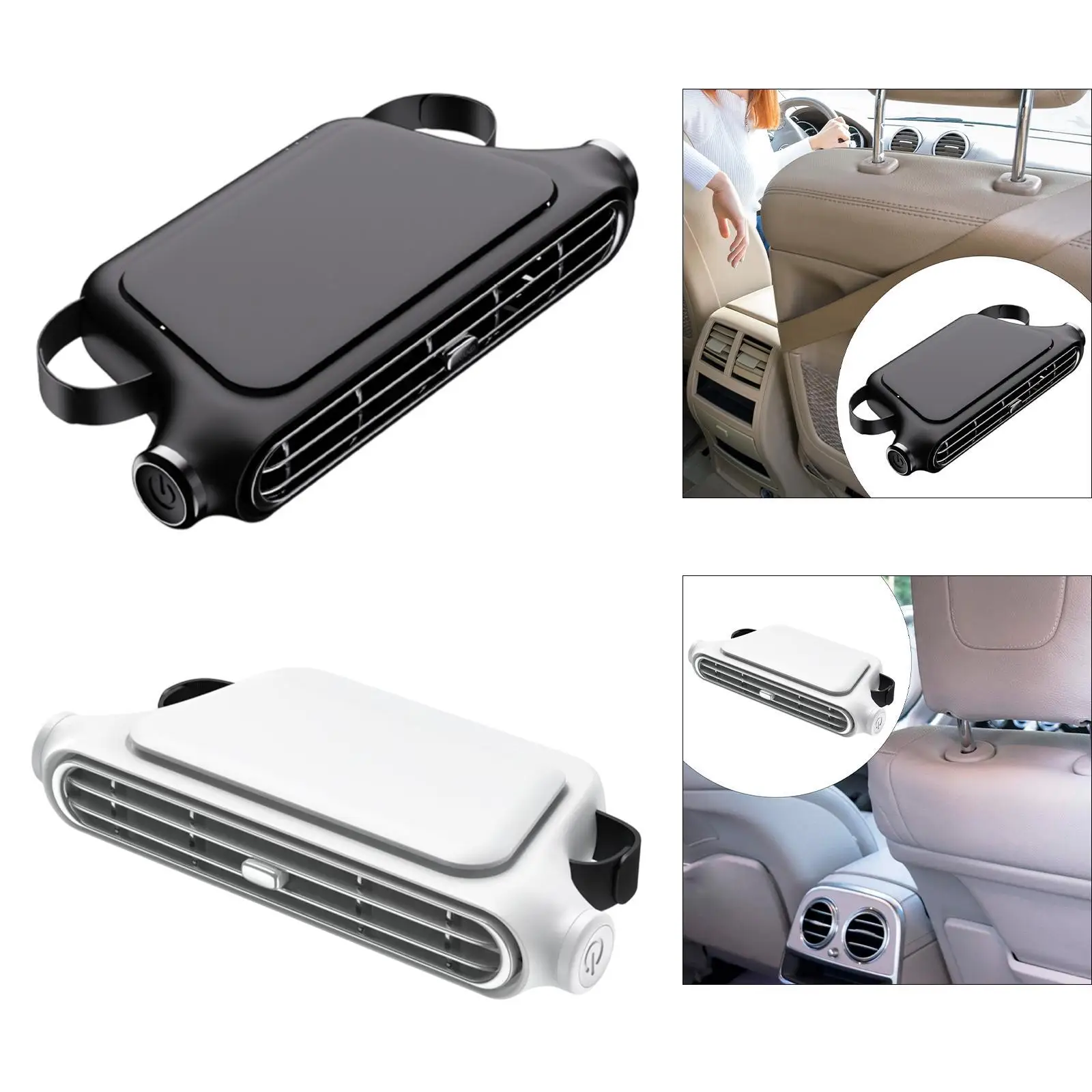 

Auto Seat Fan for Backseat Driving Cooler Car Interior Camping Outdoor Summer Space Saving Automotive 3 Speeds USB Cooling Fan