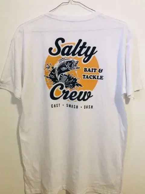 SALTY CREW BAIT & TACKLE MEN WH PREMIUM T Shirt Lg Code:18-87 Fish Sail Dive NWT