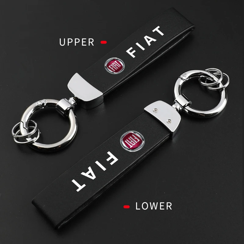 Leather Car Logo Emblem Keychain Zinc Alloy Key Ring For Fiat Mazda Opel Nismo Nissan Skoda Peugeot Citroen LEXUS Infiniti Dacia - view 5