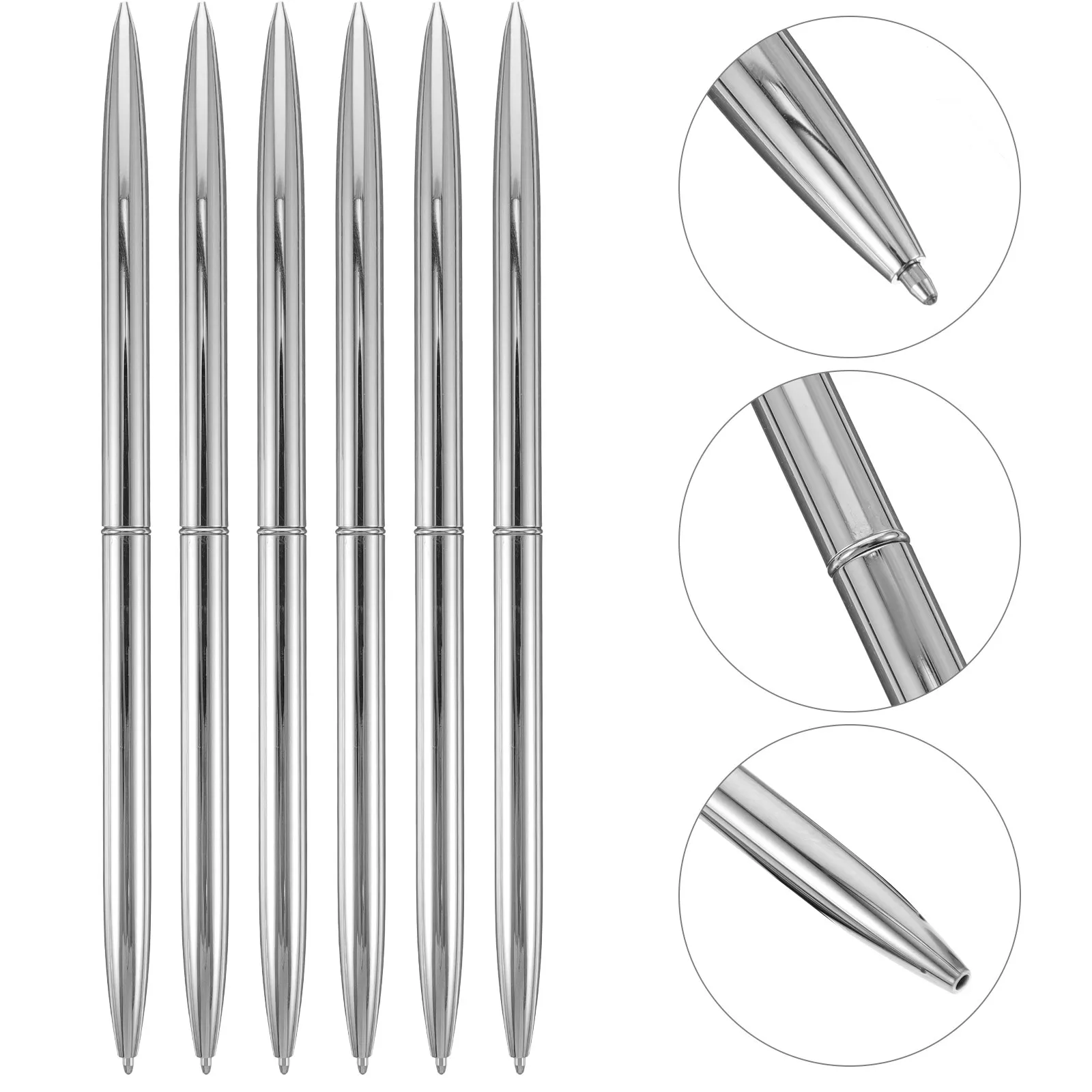 

Набор из 6 металлических шариковых ручек: высококачественные, с плавным письмом, удобным захватом, портативные, компактные, для ежедневного использования в офисе, дома, школе, на выпускной.