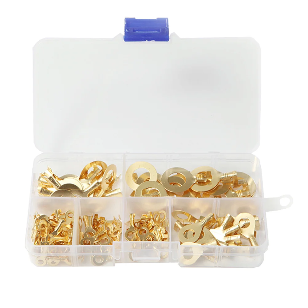 

150pcs Copper Ring Terminal Lug Wire Connector Cable Electric Golden Metal Brass Hardware Electrical Equipment