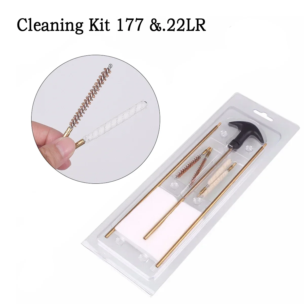 Tactical Hunting Barrel Cleaning Kit 177 & .22 Rifle Pistol Airgun Brush Gun Shortgun Cleaner Airsoft Wire Bristle Brushes Kit