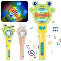 New Fashion Rubber Children's Music Wand With Rotating Lights Bunny/Frog Wand Toys LED Wand Electric Toys