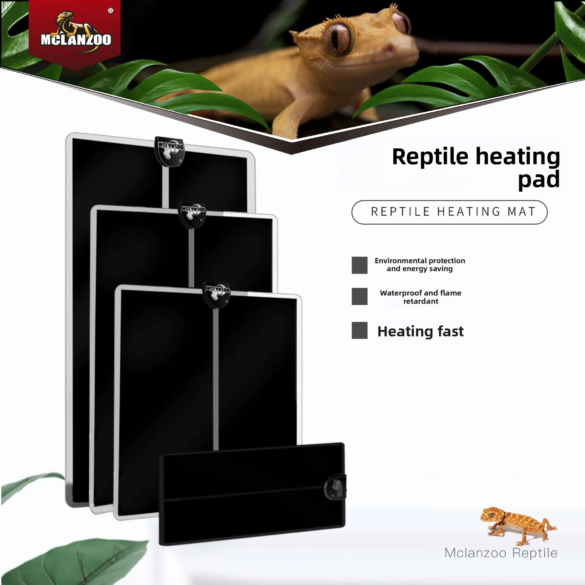 

MCLANZOO Reptile Heat Mat | Thermostat Controlled Belly Heater | For Snakes, Geckos & Frogs