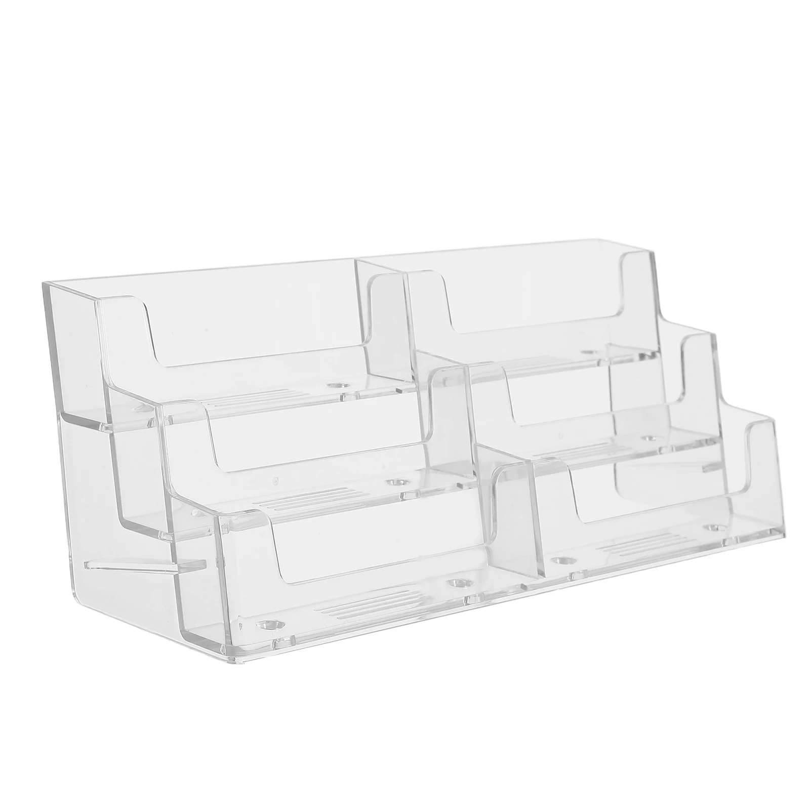 

Plastic Transparent Business Card Holder Multiple Slots Horizontal Desk Display Stand Professional Name Card Case Office Use