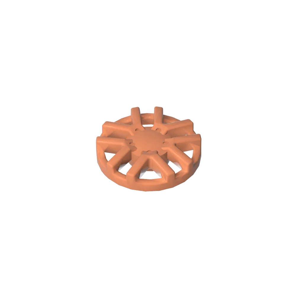 Blocos de construção Gobricks GDS-21252 Tampa da roda 10 raios (pokes em pares) - para montagem de roda 18976 compatível com lego 24308A