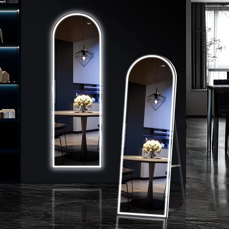 Touch screen a parete per la casa con specchio a figura intera, led intelligente