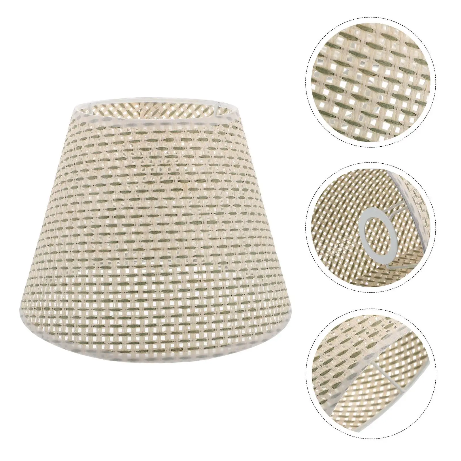 

1Pcs Aesthetic Simulated Rattan Weaving Lampshade Beige Sturdy Not Easy Break Creative Lamp Cover for Modern Rustic Home Decor