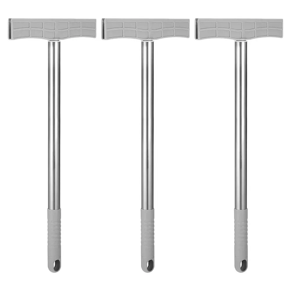 

3 Pcs Placard Pole Handheld Sign Metal Welcome Rod Plastic Exhibition Stick Stainless Holder