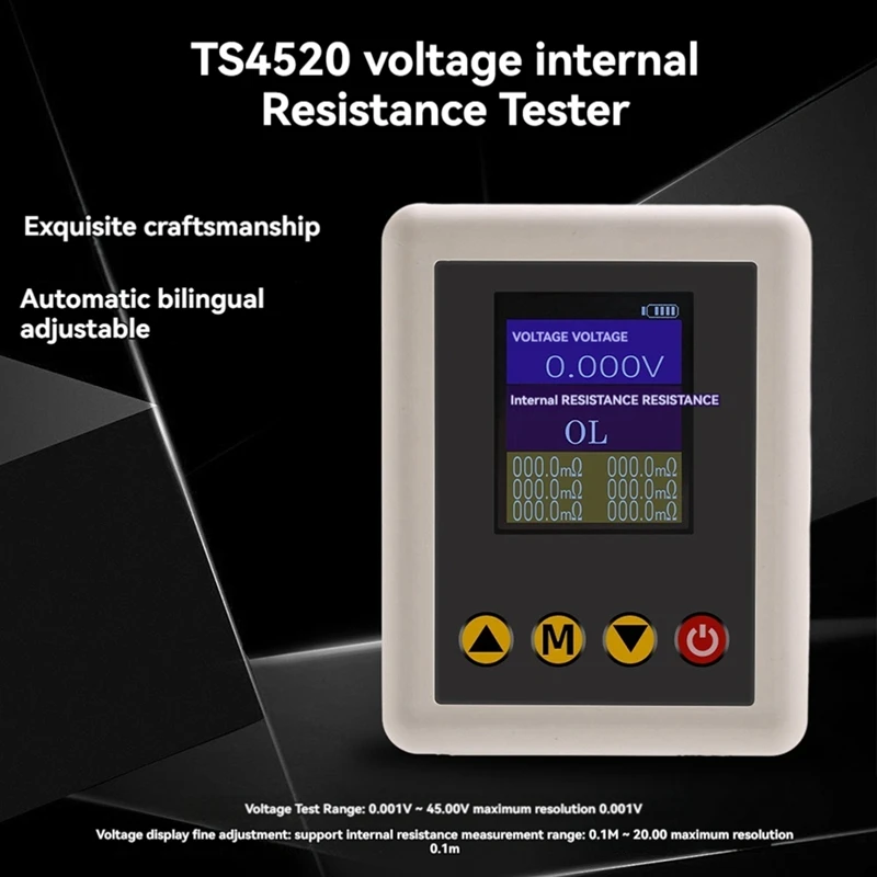HOT-TS4520 Тестер сопротивления напряжению 1,77-дюймовый TFT с зажимом Кельвина Поддержка тонкой настройки Тестер цветного экрана HD