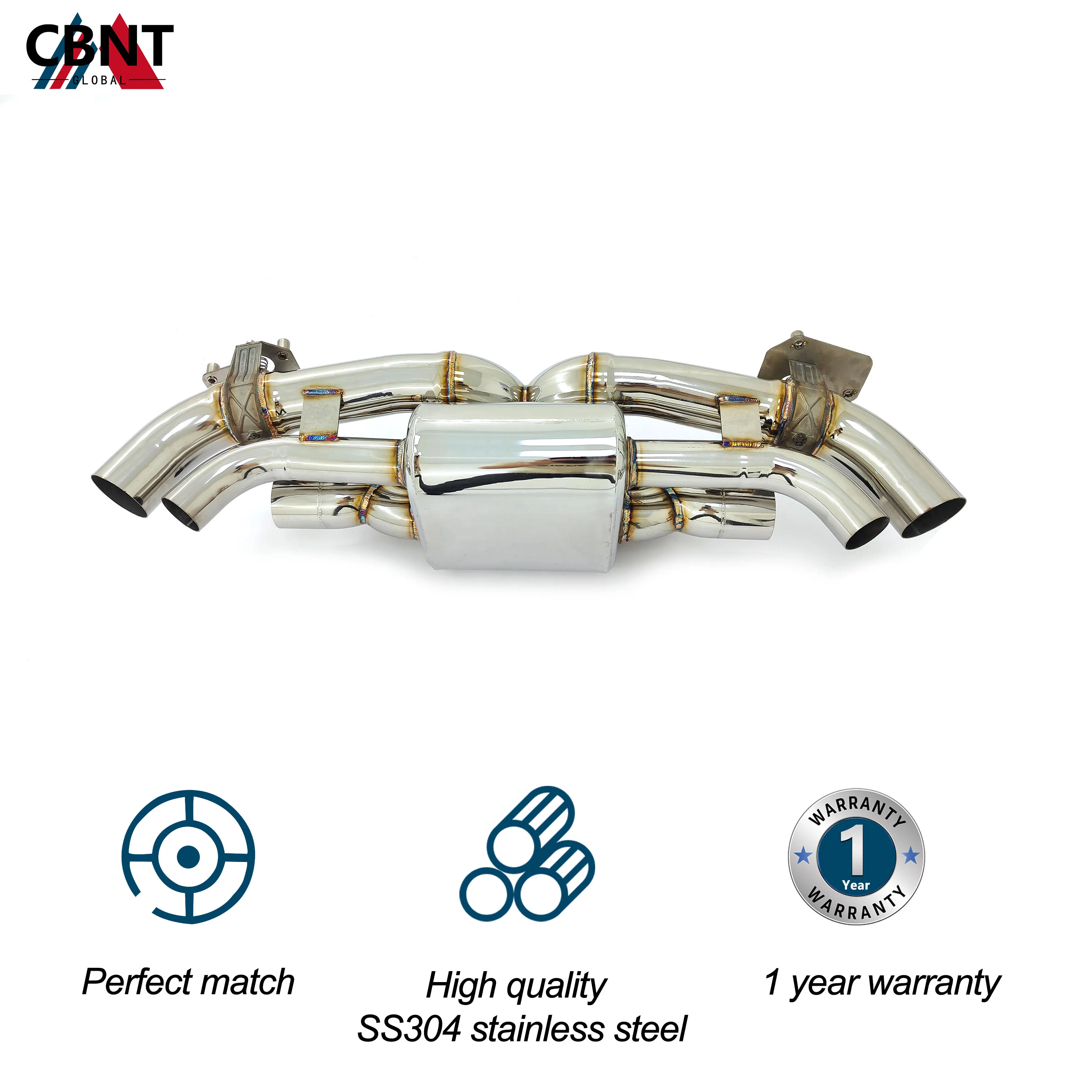 CBNT Valved Exhaust Axle-back for Porsche 911 992 Carrera 3.0T High Quality SS304/Titanium Alloy Exhaust Pipe with Valve Muffler