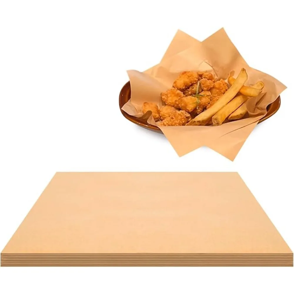 50 Deli Paper Sheets for Food, Wrapping, and Picnic Use (Brown, 8.66 inches)