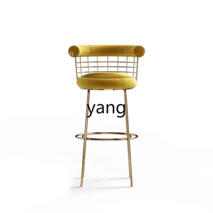 Yjq Modern Stainless Steel Bar Stool Sales Office Light Luxury Hotel Coffee Shop High Chair Creative