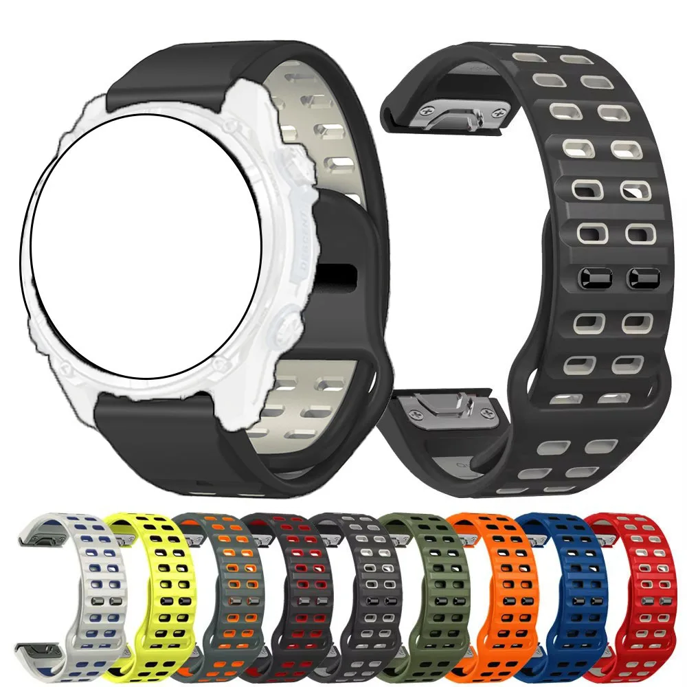 QuickFit 22/26mm Bracelet de montre en Silicone pour Garmin Fenix8 7X 7 Pro 6X 6 Pro 5X 5 Plus Enduro3 Bracelet approche S70-47mm