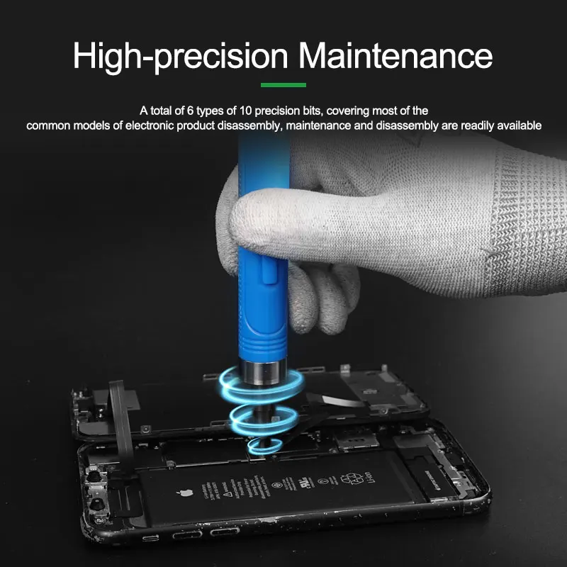 RELIFE SD-22E Precision Electric Screwdriver 6 Types of 10 Precision Bits Rechargeable Lithium Battery Type-C  Strong Power