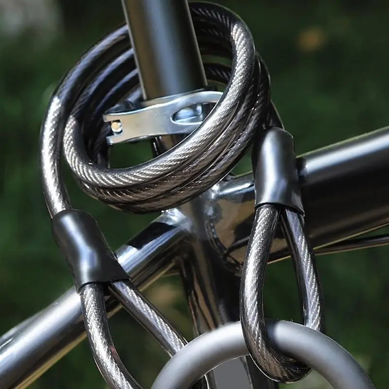 Anti-Theft Cable with Looped Ends Anti-Theft Security Cable Double Loop End Lightweight Sturdy Bikes Lock Cable for Bicycles
