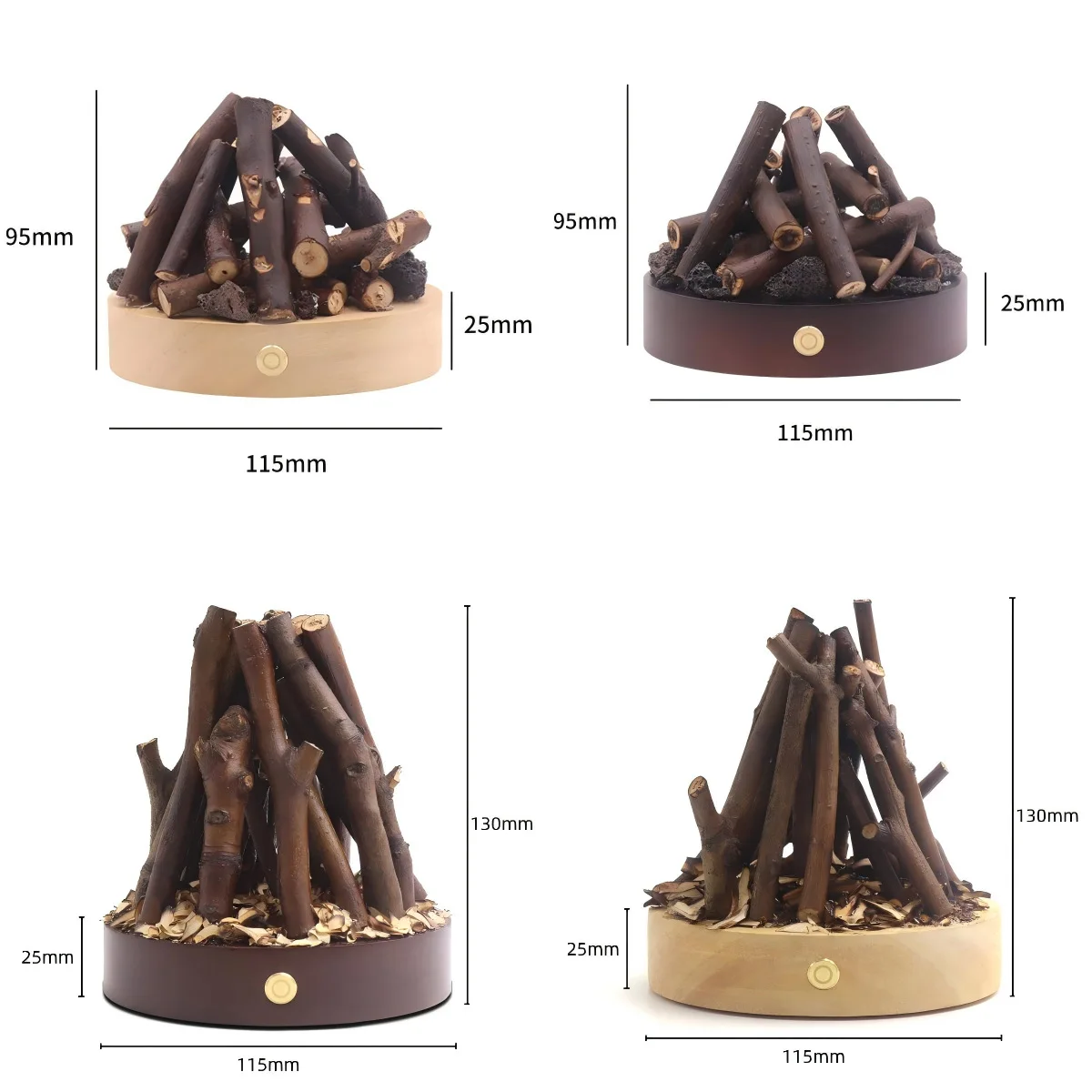 Solid Wood Branch Campfire USB Charging Warm Light Atmosphere Desk Decoration Piece Sculpture Living Decoration Craft
