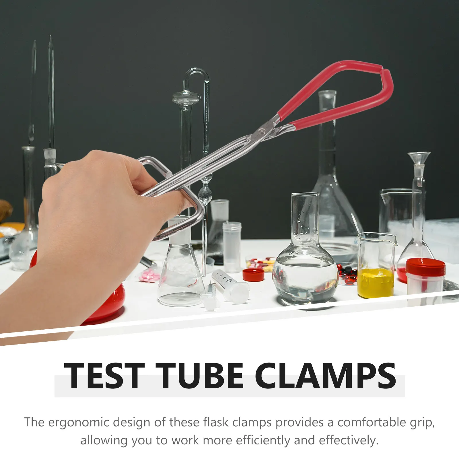 Flask Clamp Test Tube Clip Laboratory Tong Ergonomic Comfort Grip Compact Portable for Chemistry Biology Research Lab Tools